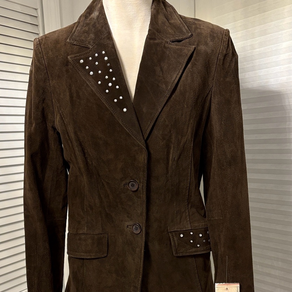 Brown Suede Women's Jacket - Picture 3 of 6